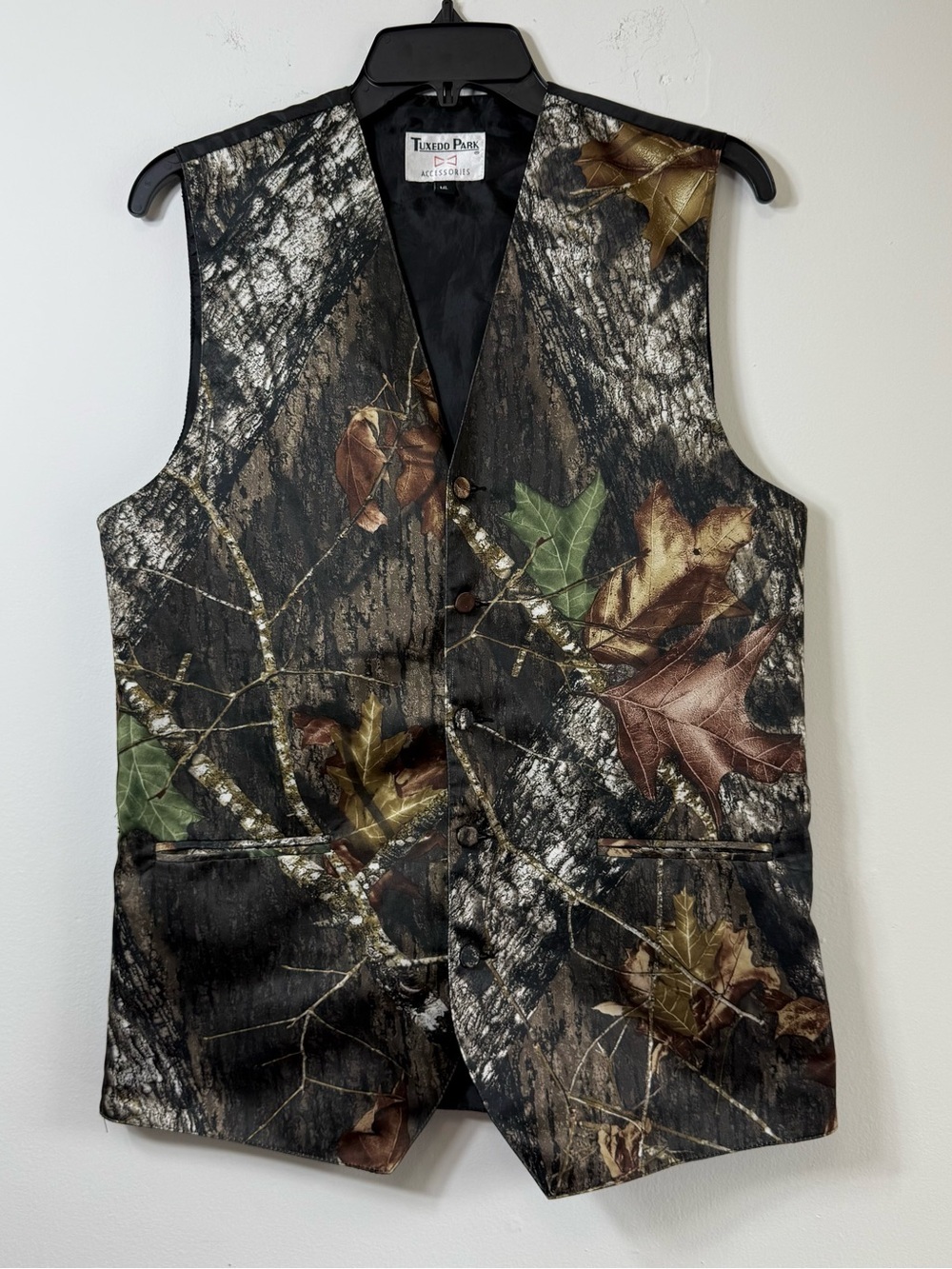 Tuxedo Park Camouflage Tuxedo Vest Size ML Real Tree Camo Wedding Prom